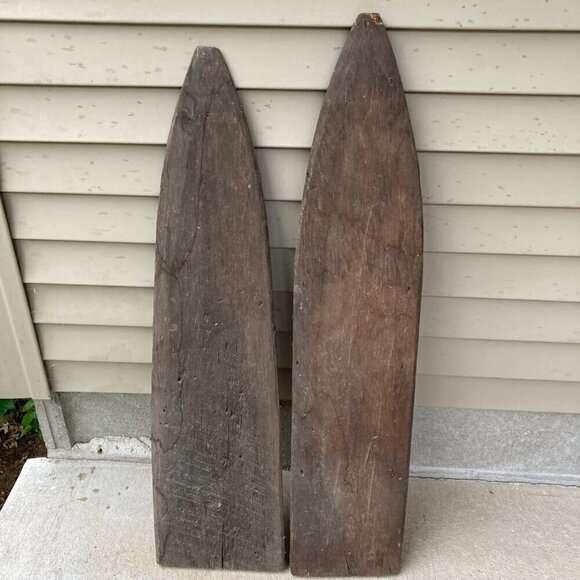 Lot 2 Antique Wood Hide Stretchers Animal Pelt Fur Tanning Stretcher - Picture 4 of 7
